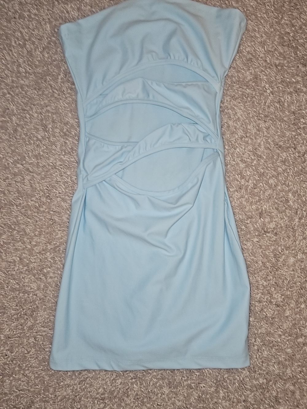 Light Blue Cutout Strapless Women’s Dress
